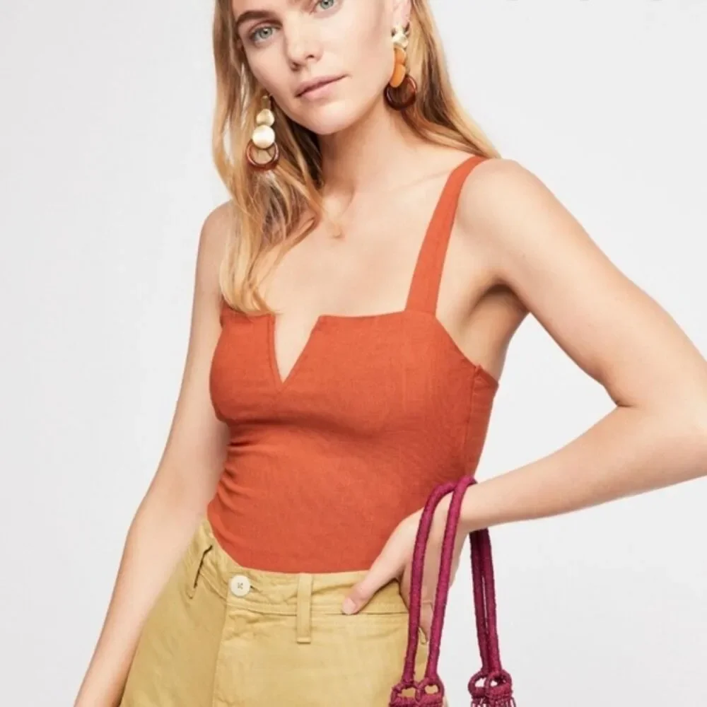 Free People Pippa V-Neckline Bodysuit